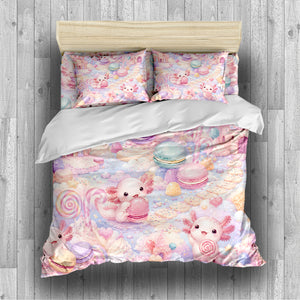 Sweet Kawaii Axolotl Duvet Cover Set - Print 7