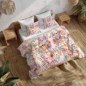 Sweet Kawaii Axolotl Duvet Cover Set - Print 32
