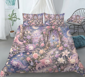 Dreamy Axolotl Fantasy Duvet Cover Set - Print 9