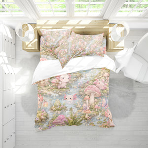 Dreamy Axolotl Fantasy Duvet Cover Set - Print 17