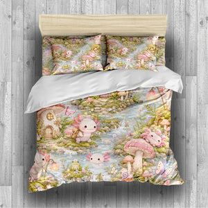 Dreamy Axolotl Fantasy Duvet Cover Set - Print 13