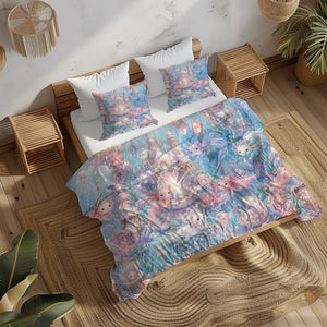 Dreamy Axolotl Fantasy Duvet Cover Set - Print 26