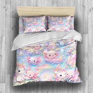 Dreamy Axolotl Fantasy Duvet Cover Set - Print 31
