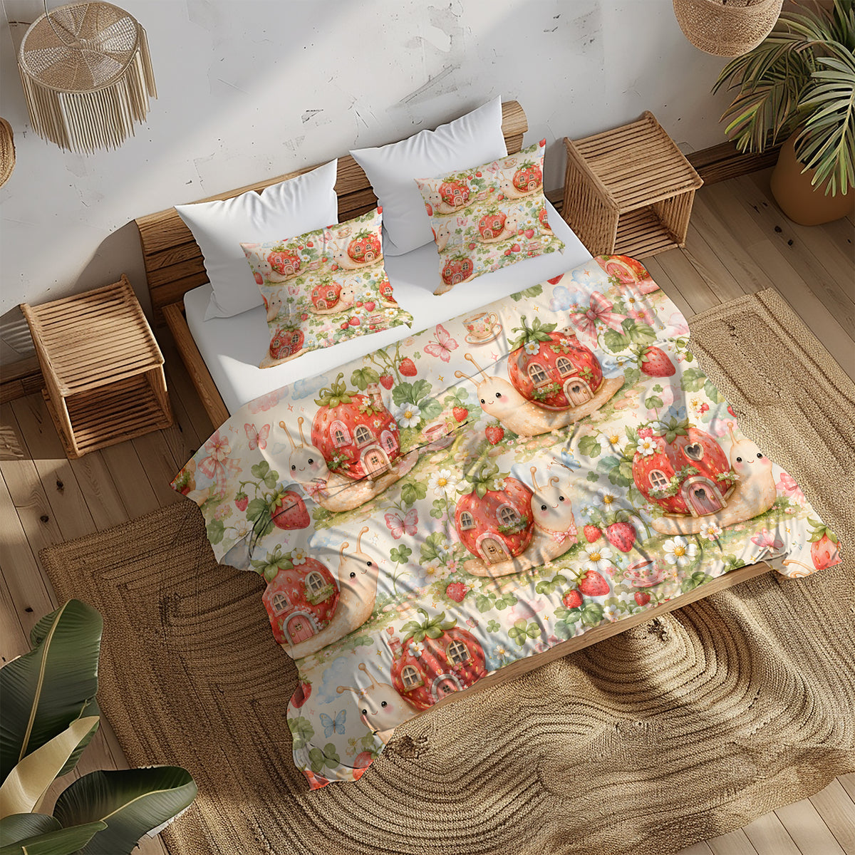 Cute Snail Duvet Cover Set