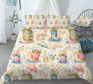 Cute Snail Duvet Cover Set - Print 33