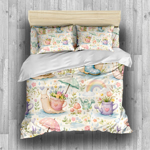 Cute Snail Duvet Cover Set - Print 31