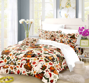 Halloween Thanksgiving Christmas Duvet Cover Set - Print 6