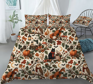 Halloween Thanksgiving Christmas Duvet Cover Set - Print 15