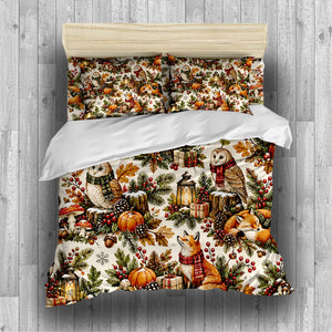 Fall Harvest & Christmas Duvet Cover Set - Print 7