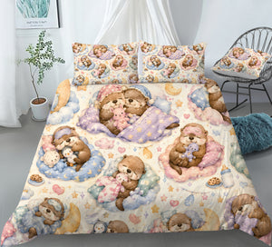 Cute Otter Duvet Cover Set - Print 3