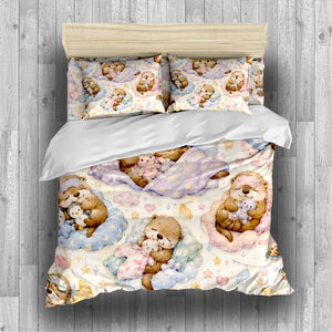 Cute Otter Duvet Cover Set - Print 1