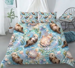 Cute Otter Duvet Cover Set - Print 15