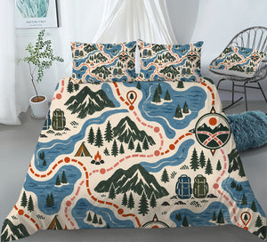 Sapphic Trail Utility Duvet Cover Set - Print 33