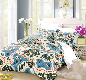 Sapphic Trail Utility Duvet Cover Set - Print 36