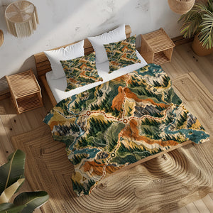 Modern Wayfinder Topography Duvet Cover Set - Print 2