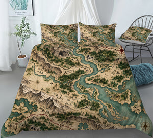 Modern Wayfinder Topography Duvet Cover Set - Print 15