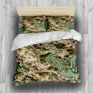 Modern Wayfinder Topography Duvet Cover Set - Print 13