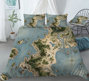 Modern Wayfinder Topography Duvet Cover Set - Print 21