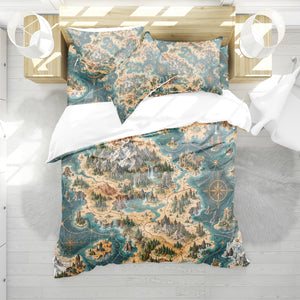 Modern Wayfinder Topography Duvet Cover Set - Print 29