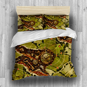 Modern Wayfinder Topography Duvet Cover Set - Print 31