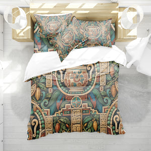 Mesoamerican Civilizations Duvet Cover Set - Print 23