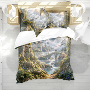 Fantasy Castle Forest Duvet Cover Set - Print 11