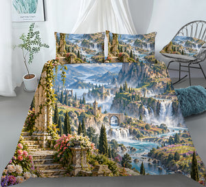 Fantasy Castle Forest Duvet Cover Set - Print 21