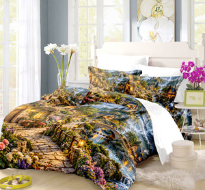 Fantasy Castle Forest Duvet Cover Set - Print 30