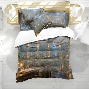Celestial Observatory Duvet Cover Set - Print 29