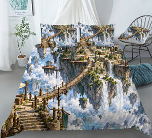 Floating Sky Kingdom Duvet Cover Set - Print 15