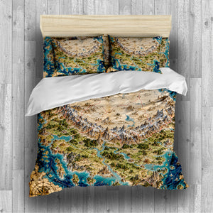 Fantasy World Map Duvet Cover Set - Print 7