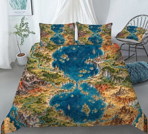 Fantasy World Map Duvet Cover Set - Print 15