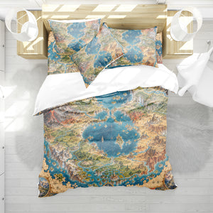 Fantasy World Map Duvet Cover Set - Print 17