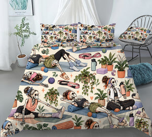 Skeleton Active Life Duvet Cover Set - Print 33