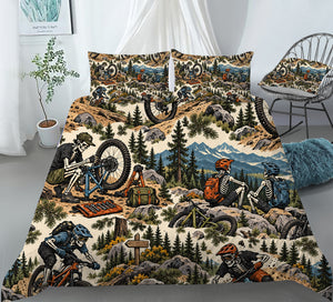 Skeleton Lifestyle Sports Duvet Cover Set - Print 21