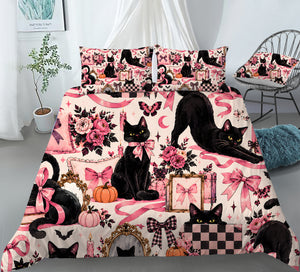 Black Cat Duvet Cover Set - Print 3