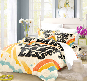 COULDN'T CARE LESS Duvet Cover Set - Print 6
