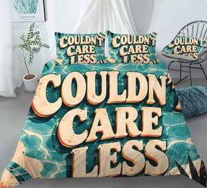 COULDN'T CARE LESS Duvet Cover Set - Print 27