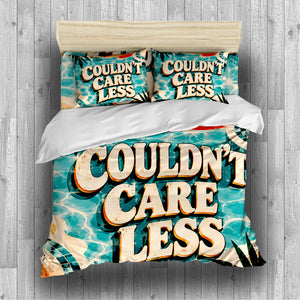 COULDN'T CARE LESS Duvet Cover Set - Print 25