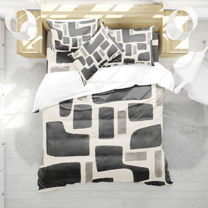 Contemporary Earth & Loom Geometry Duvet Cover Set - Print 5
