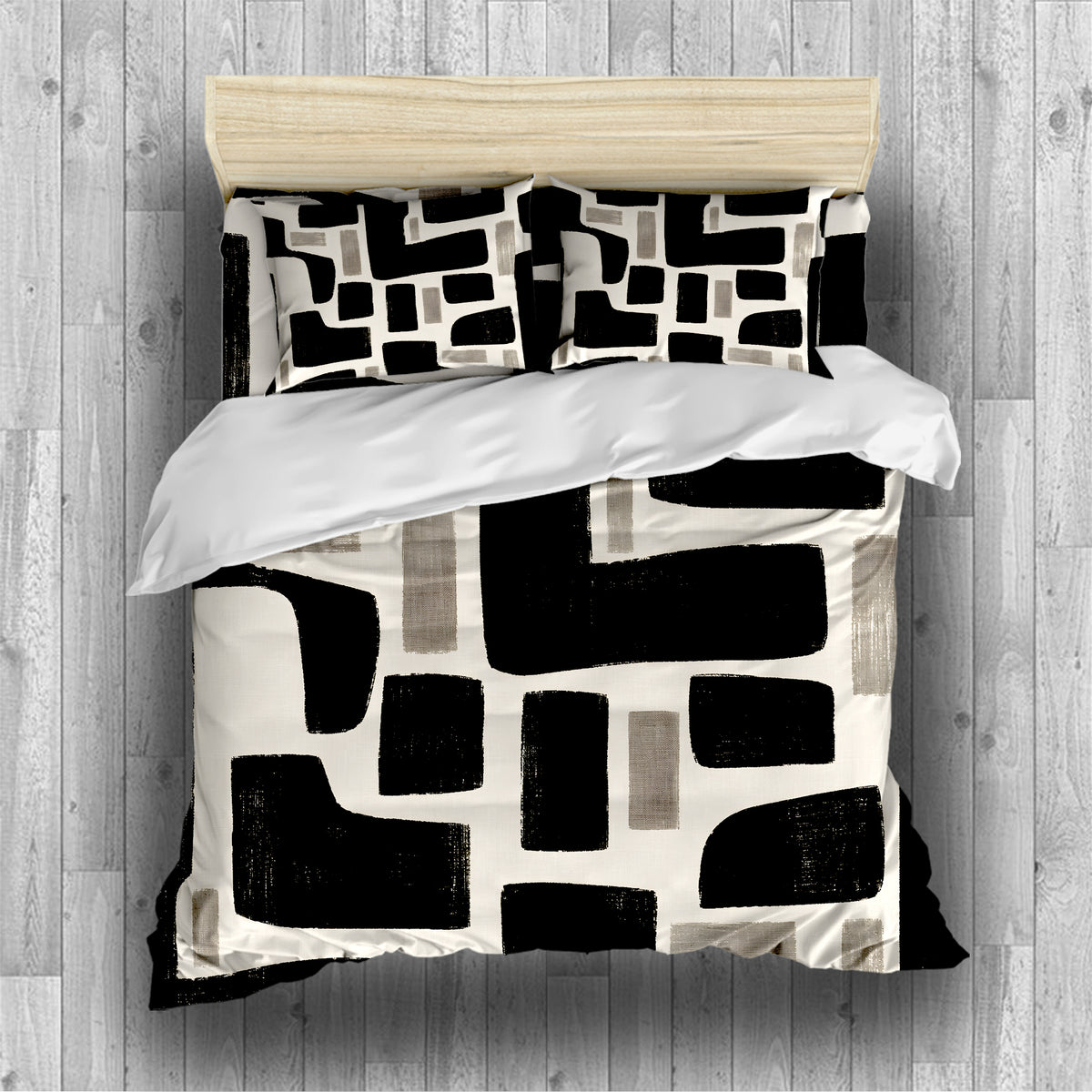 Contemporary Earth & Loom Geometry Duvet Cover Set