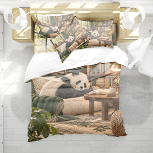 Panda × American Interest Culture Duvet Cover Set - Print 17