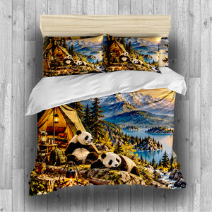 Panda × American Interest Culture Duvet Cover Set - Print 19