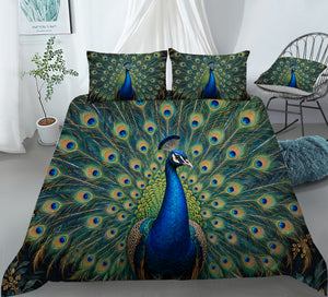 Regal Peacock Duvet Cover Set - Print 3
