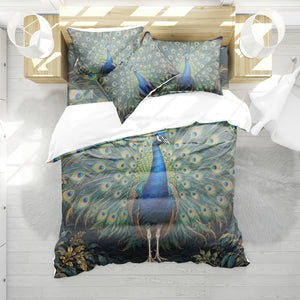 Regal Peacock Duvet Cover Set - Print 5