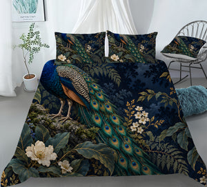 Regal Peacock Duvet Cover Set - Print 9