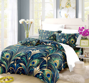 Regal Peacock Duvet Cover Set - Print 18