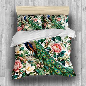 Regal Peacock Duvet Cover Set - Print 19