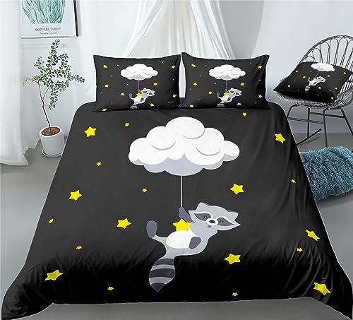 Cute Raccoon Bedding Cartoon Raccoon Animal Duvet Cover Set