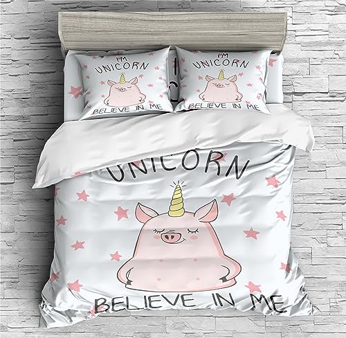Moon Universe Unicorn Pig Decoration Bedding Unicorn Pig Duvet Cover Set
